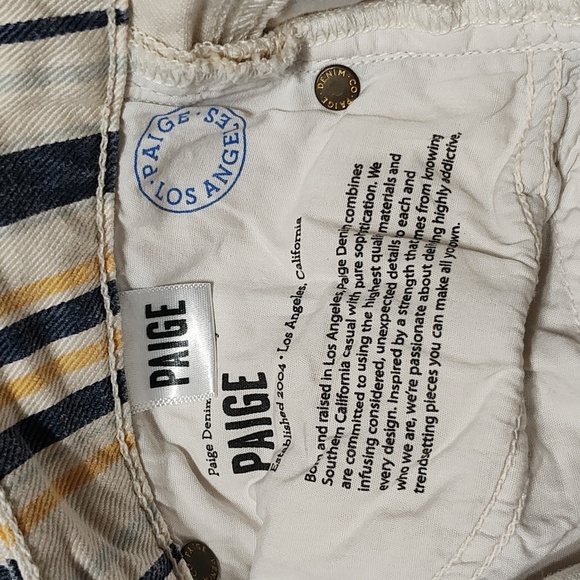PAIGE Denim Jimmy Jimmy Skinny Cabana Blue stripe pants - Size 26 - Picture 10 of 12